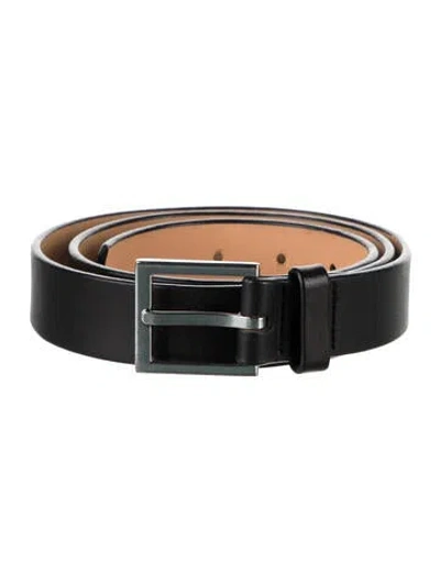 Pre-owned Barneys New York Skinny Leather Belt In Black