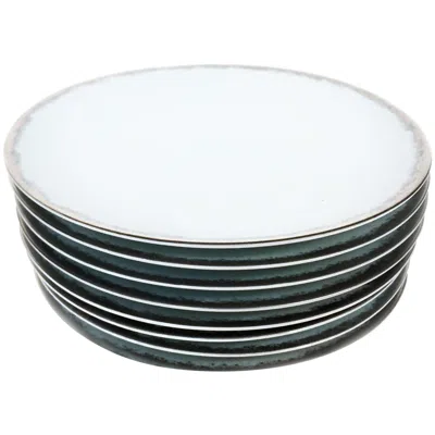 Pre-owned Barneys New York Sophie Villepigue Porcelain De Limoges Plates For , A Set Of 8 In Gray