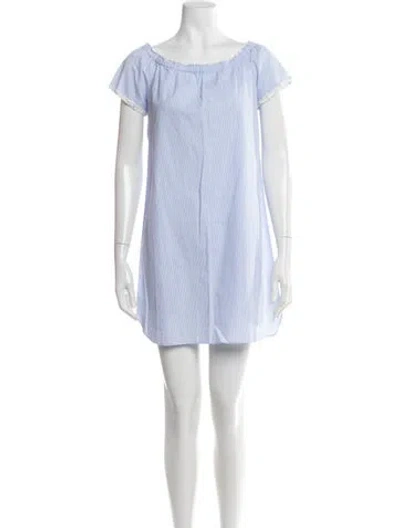 Pre-owned Barneys New York Striped Mini Dress In Blue