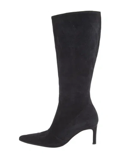 Pre-owned Barneys New York Suede Boots In Black