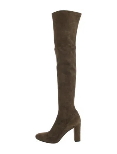 Pre-owned Barneys New York Suede Boots In Green