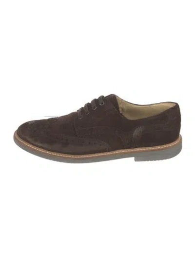 Pre-owned Barneys New York Suede Brogues In Brown