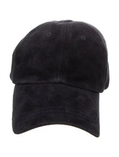 Pre-owned Barneys New York Suede Casual Cap In Blue