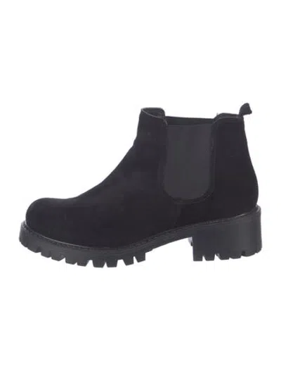 Pre-owned Barneys New York Suede Chelsea Boots In Black