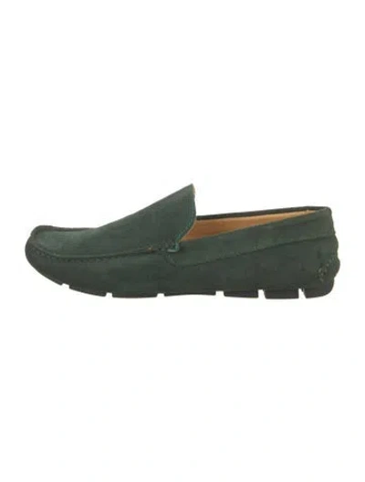 Pre-owned Barneys New York Suede Drivers In Green