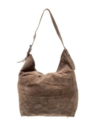 Pre-owned Barneys New York Suede Hobo In Brown