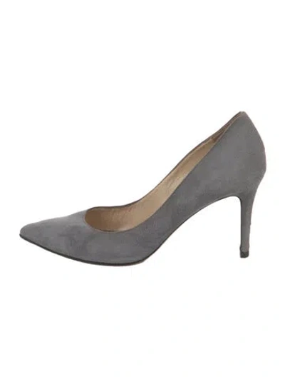 Pre-owned Barneys New York Suede Pumps In Gray