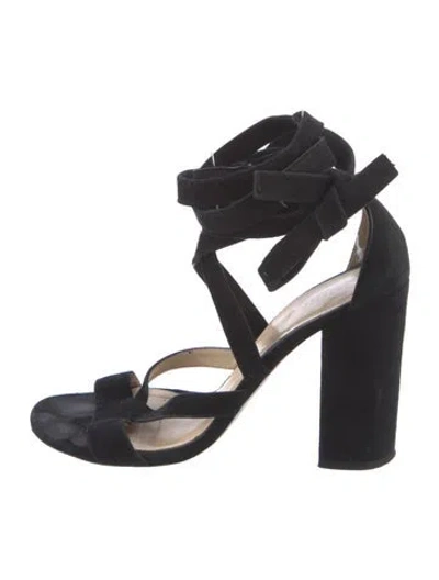 Pre-owned Barneys New York Suede Sandals In Black