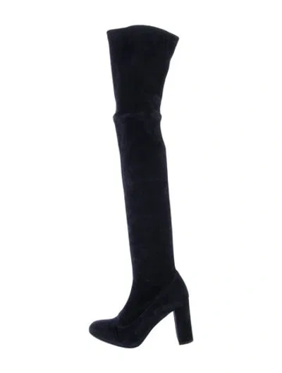 Pre-owned Barneys New York Suede Sock Boots In Blue