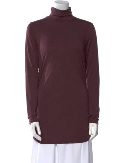 Pre-owned Barneys New York Turtleneck Long Sleeve Sweatshirt In Burgundy
