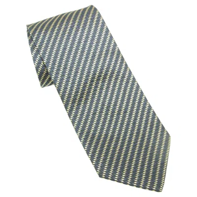 Pre-owned Barneys New York Vintage Silk Neck Tie, Geometric Design, Unisex, 58" In Gray