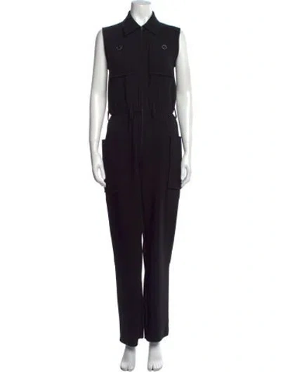 Pre-owned Barneys New York Virgin Wool Crew Neck Jumpsuit In Black