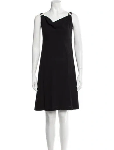 Pre-owned Barneys New York Virgin Wool Mini Dress In Black
