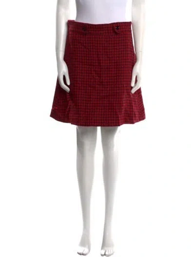 Pre-owned Barneys New York Virgin Wool Mini Skirt In Red