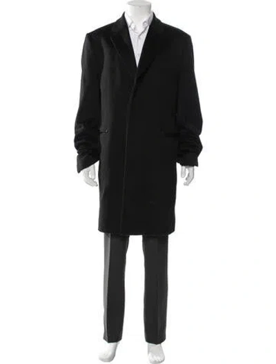 Pre-owned Barneys New York Virgin Wool Overcoat In Black