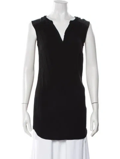 Pre-owned Barneys New York V-neck Sleeveless Tunic In Black
