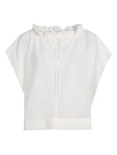 Barneys New York Women's Cotton Organza Ruffled Blouse In White