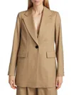 Barneys New York Women's Single-breasted Wool Blend Blazer In Camel