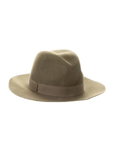 Pre-owned Barneys New York Wool Fedora Hat In Green