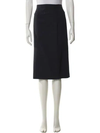 Pre-owned Barneys New York Wool Knee-length Skirt In Blue