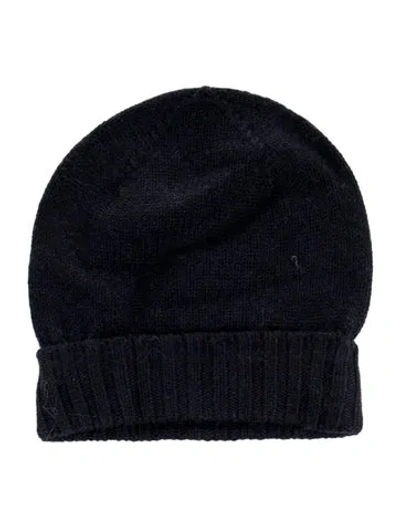 Pre-owned Barneys New York Wool Knit Beanie In Blue