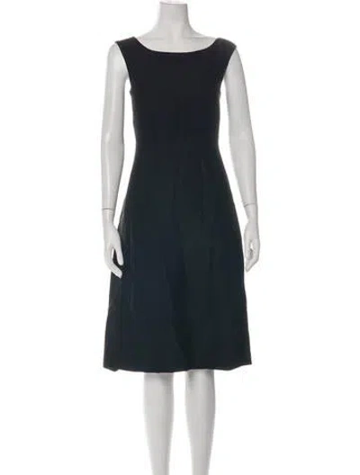 Pre-owned Barneys New York Wool Midi Length Dress In Black