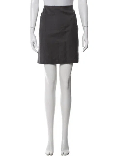 Pre-owned Barneys New York Wool Mini Skirt In Gray