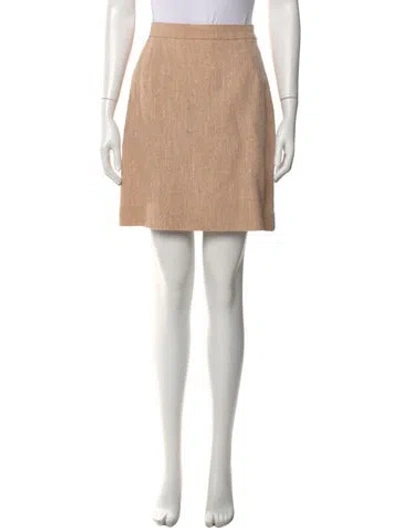 Pre-owned Barneys New York Wool Mini Skirt In Neutrals