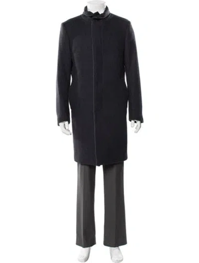 Pre-owned Barneys New York Wool Tweed Pattern Coat In Neutral