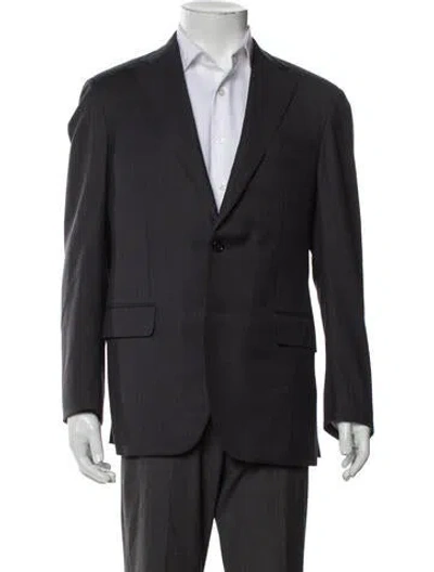 Pre-owned Barneys New York Wool Two-piece Blazer In Gray