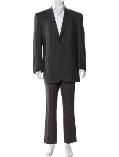 Pre-owned Barneys New York Wool Two-piece Blazer In Gray