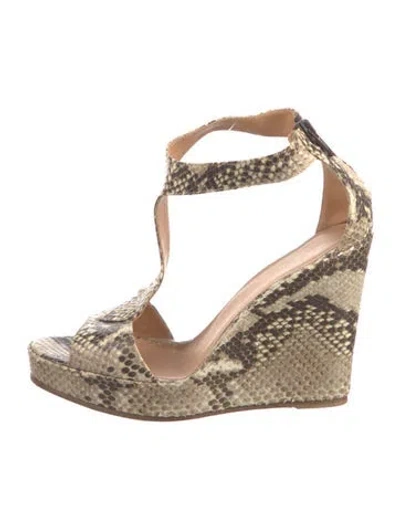Pre-owned Barneys New York X Co-op Snakeskin Espadrilles In Neutral