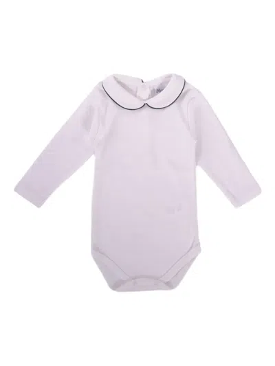 Baroni Firenze Babies' Peter Pan Bodysuit In Purple