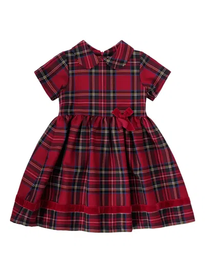 Baroni Firenze Babies' Tartan Bow Dress In Red