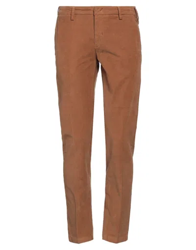 Baronio Man Pants Camel Size 30 Cotton, Elastane In Beige
