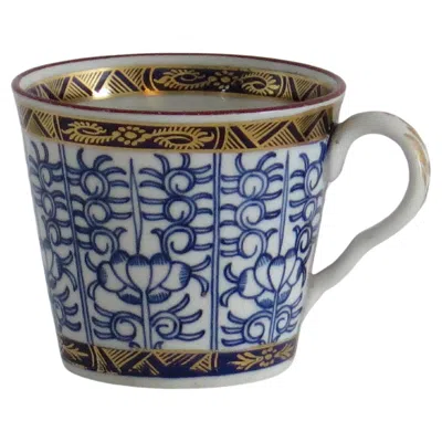 Pre-owned Barr, Flight & Barr Worcester Worcester Barr Period Porcelain Coffee Cup In Royal Lily Pattern, Circa 1800 In Gray