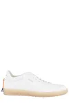 Barracuda Minimalist Leather Sneakers With Contrasting Heel Tab In Bianco