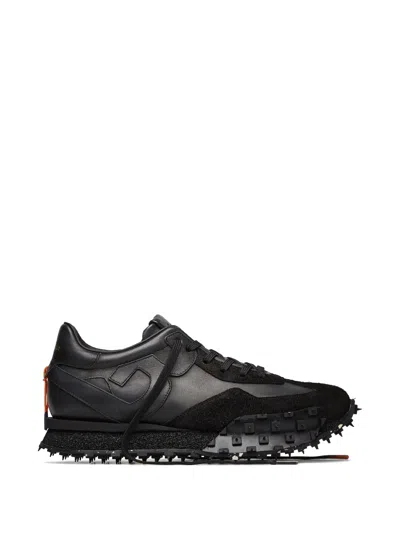 Barracuda Impact Leather Panelled Sneakers In Black