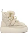 Barracuda Lace-up Shearling Boots In Neutral