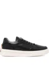 Barracuda Leather Lace-up Sneakers In Black