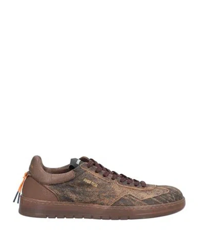 Barracuda Man Sneakers Khaki Size 9 Leather In Sand