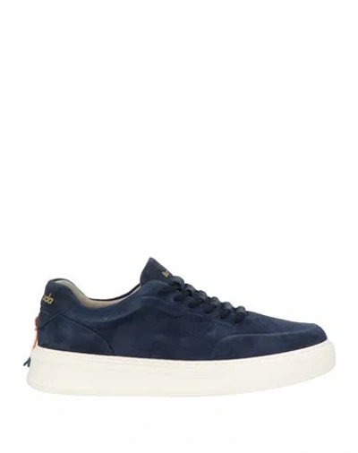 Barracuda Man Sneakers Navy Size 6 Leather In Blue