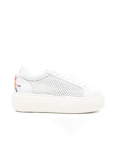 Barracuda Perforated Platform Sneakers In White