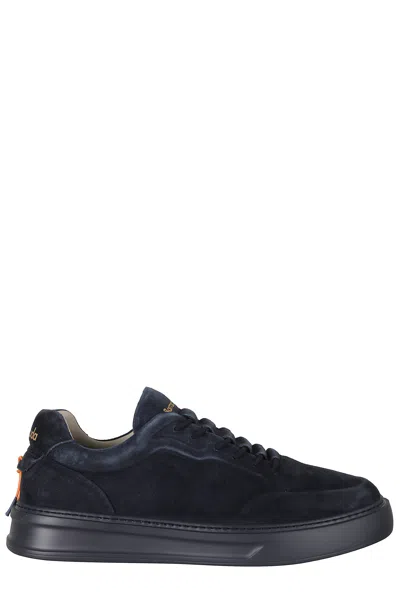 Barracuda Phoenix Blue Low-top Gold Logo Suede Sneakers In Multi