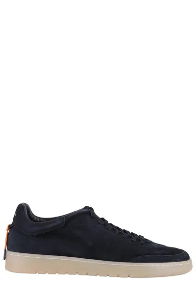 Barracuda Vintage Suede Sneakers With Contrasting Rubber Sole In Black