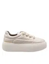 Barracuda Cream Water-repellent Fabric Sneakers In Neutral