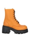 Barracuda Woman Ankle Boots Ocher Size 6.5 Leather In Yellow