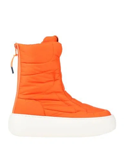 Barracuda Woman Ankle Boots Orange Size 7 Textile Fibers In Multi