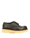 Barracuda Woman Lace-up Shoes Black Size 7 Leather In Black