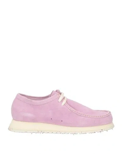 Barracuda Woman Lace-up Shoes Lilac Size 9 Leather In Pink